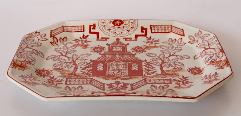Large Orange Pagoda Platter